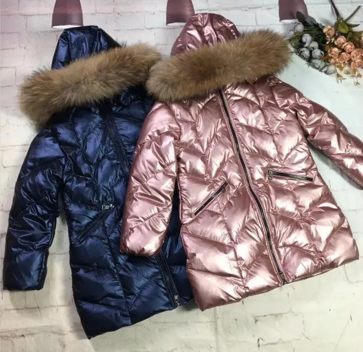 95 см 145 2019 зимняя куртка пуховик для девочек детская одежда пуховики Детская