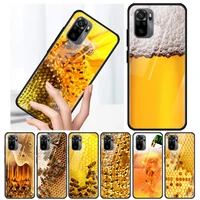 honey bee yellow honeycomb tempered glass cover for xiaomi redmi note 10 10s 9 9t 9s 8t 8 9a 9c 8a 7 pro max phone case