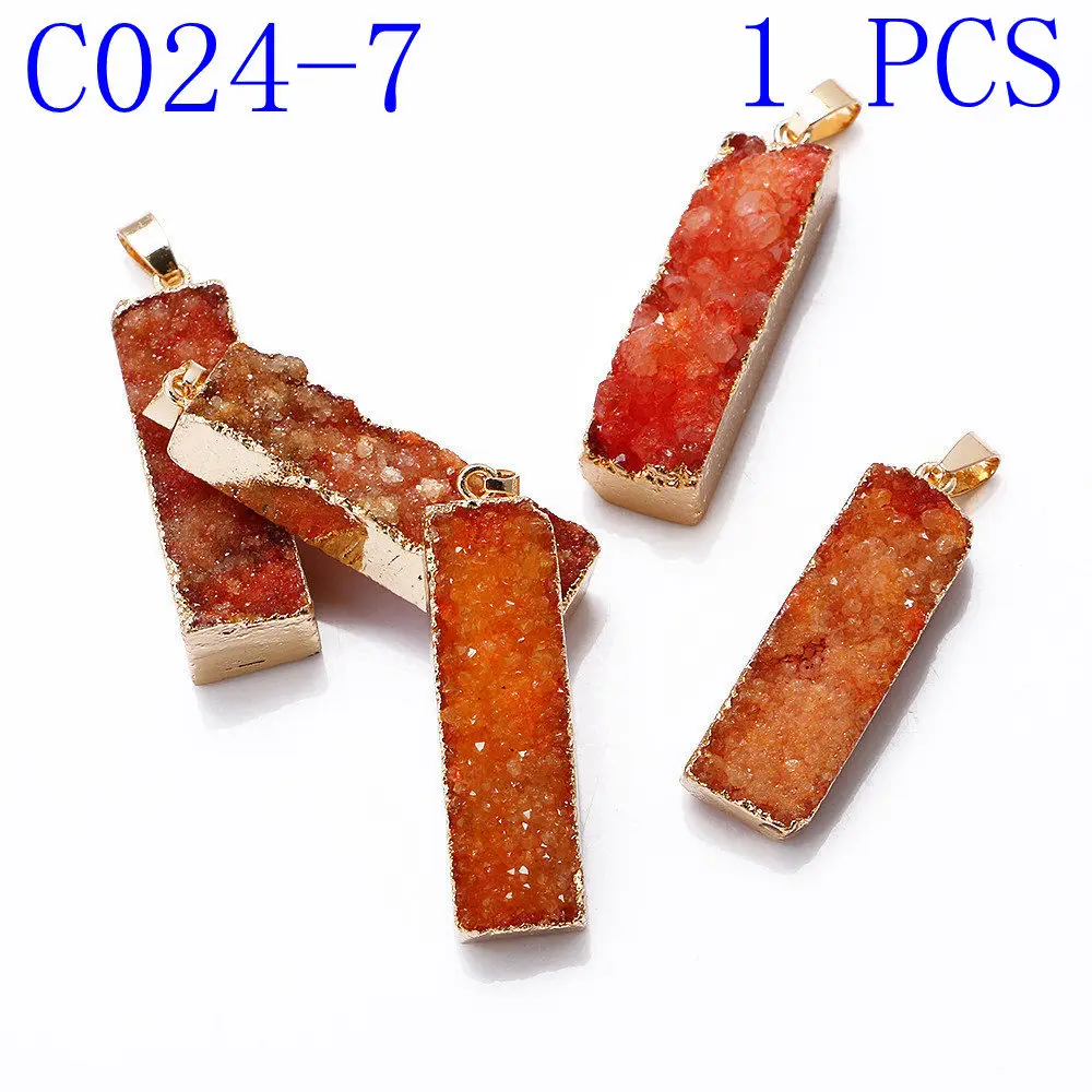 C024-7 1PCS Yumten с хрустальным крестом, очаровательный счастливый драгоценный кулон модная подвеска в виде звезды полудрагоценные каменные Аксессуары натуральные ювелирные изделия для женщин Колье с подвеской из натурального - Окраска металла: C024-7 1PCS