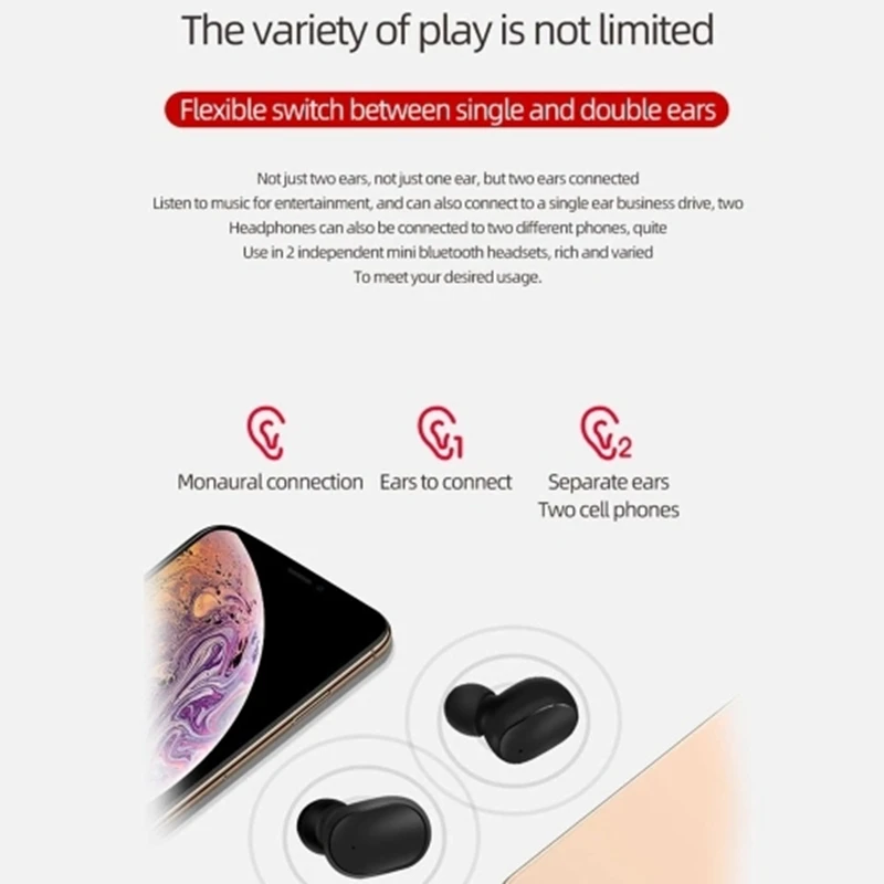 AAAE Top A6S Mini TWS Twins True беспроводные вкладыши BT5.0 стерео наушники спортивные