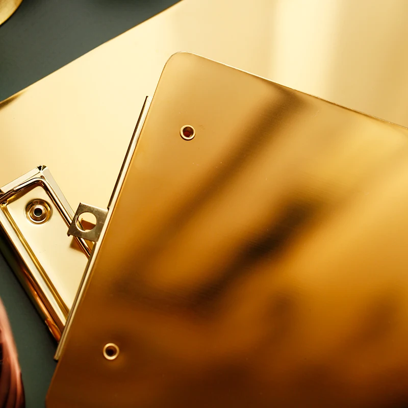Креативная Золотая папка из нержавеющей стали для меню документов A4/B5/A5 зажим