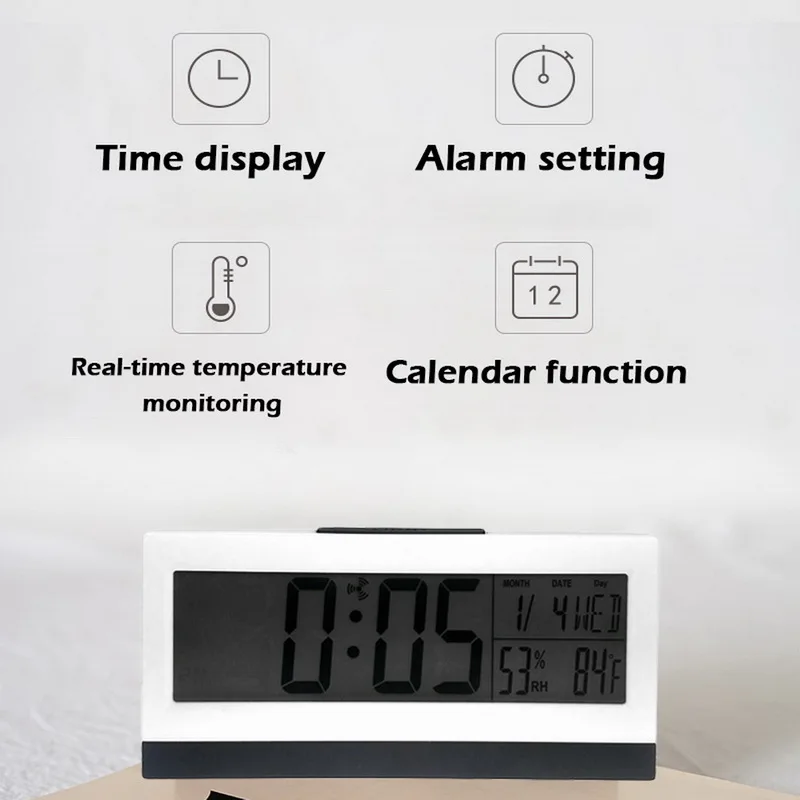 Белый светильник термометр гигрометр многофункциональный автоматический