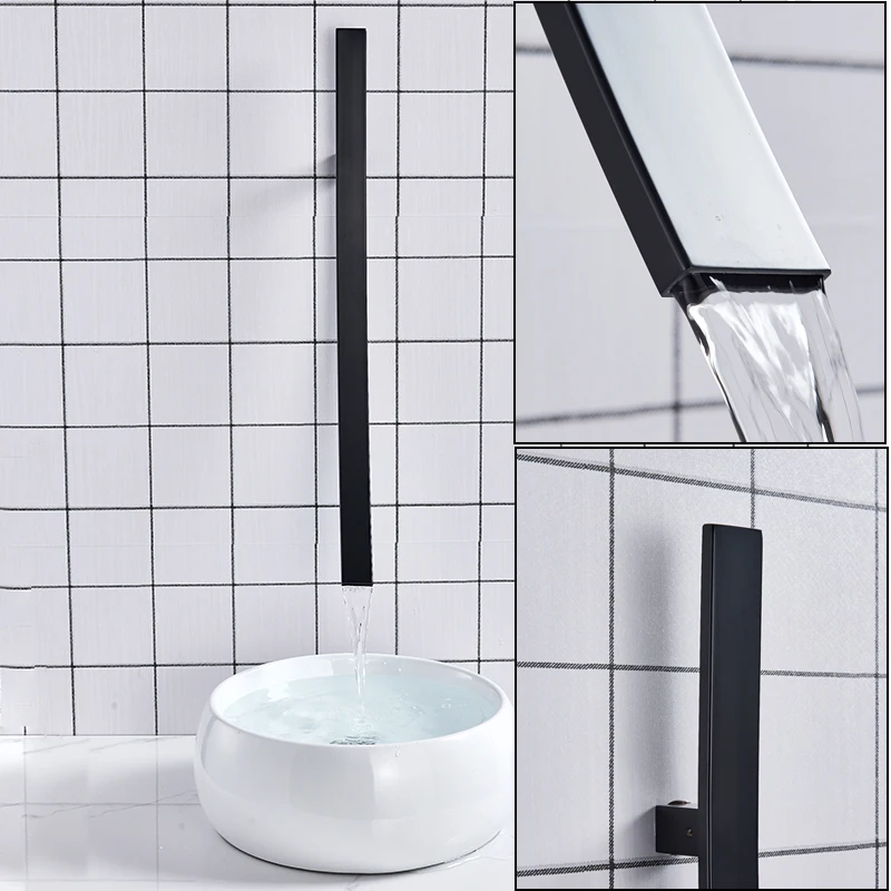 Современный настенный смеситель для раковины ULGKSD с носиком водопада 27 5 дюйма