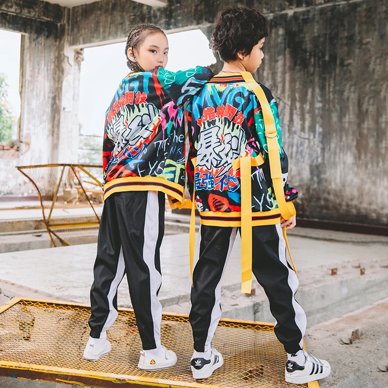 Unisex Autumn Jazz Dance Costumes For Kids Children'S Street Hip Hop Suit Performance Wear Club Costume | Тематическая одежда