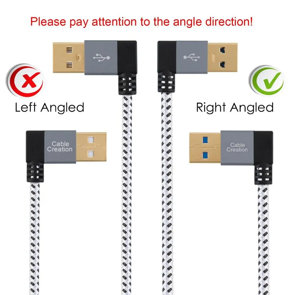 Удлинительный кабель USB прямоугольный удлинитель 3 0 штекер-гнездо CableCreation