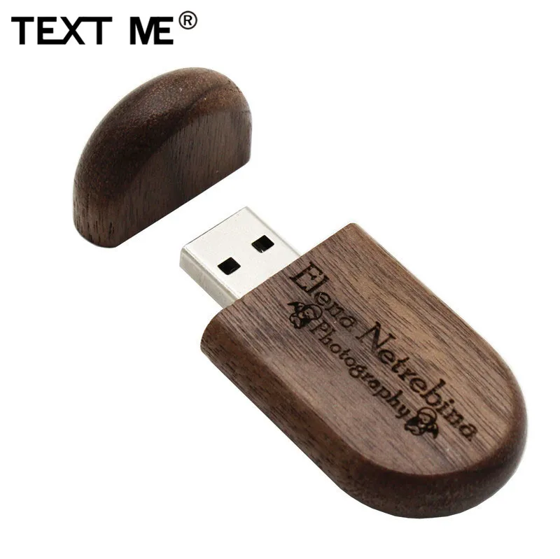 TEXT ME Maple Дерево орех деревянный (заказ 5 бесплатных логотипов) 64 Гб USB флеш
