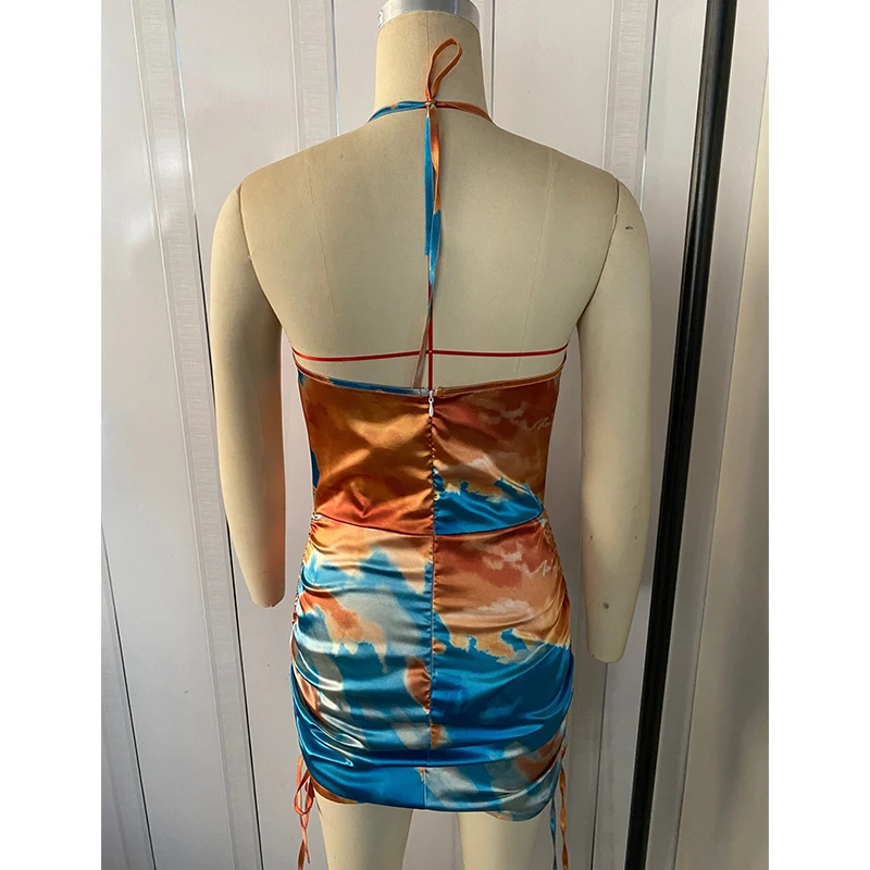 

Printed Women's Summer Sundresses Backless Fashion Shortest Dress Sexy Beautiful Bodycon Dress Hot Dresses for Women 2021 Party