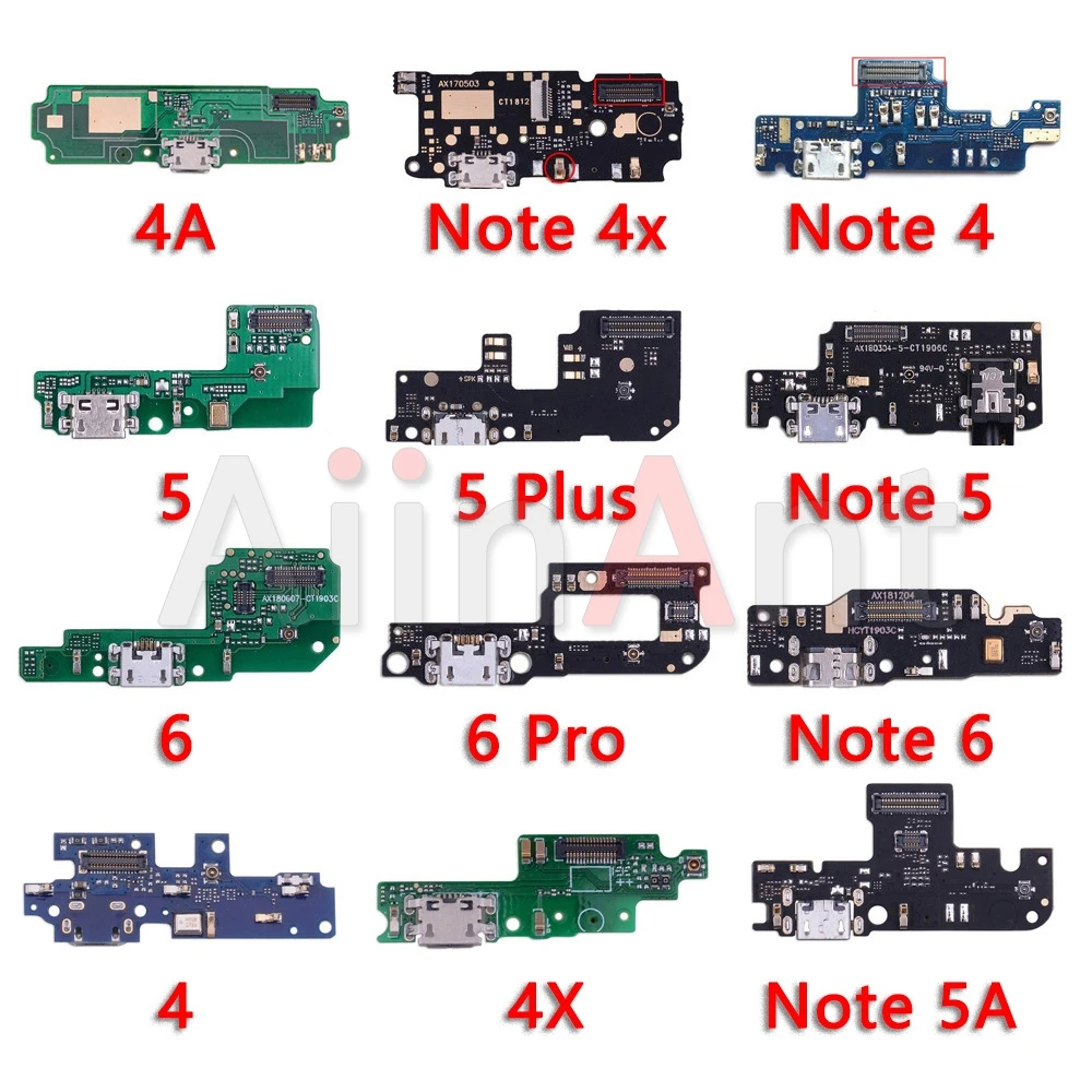 

USB Charger Board Port Connector Mic PCB Dock Charging Flex Cable For Xiaomi Redmi Note 4 4A 4x 5 5A 6 6A Pro Prime Plus GloBal