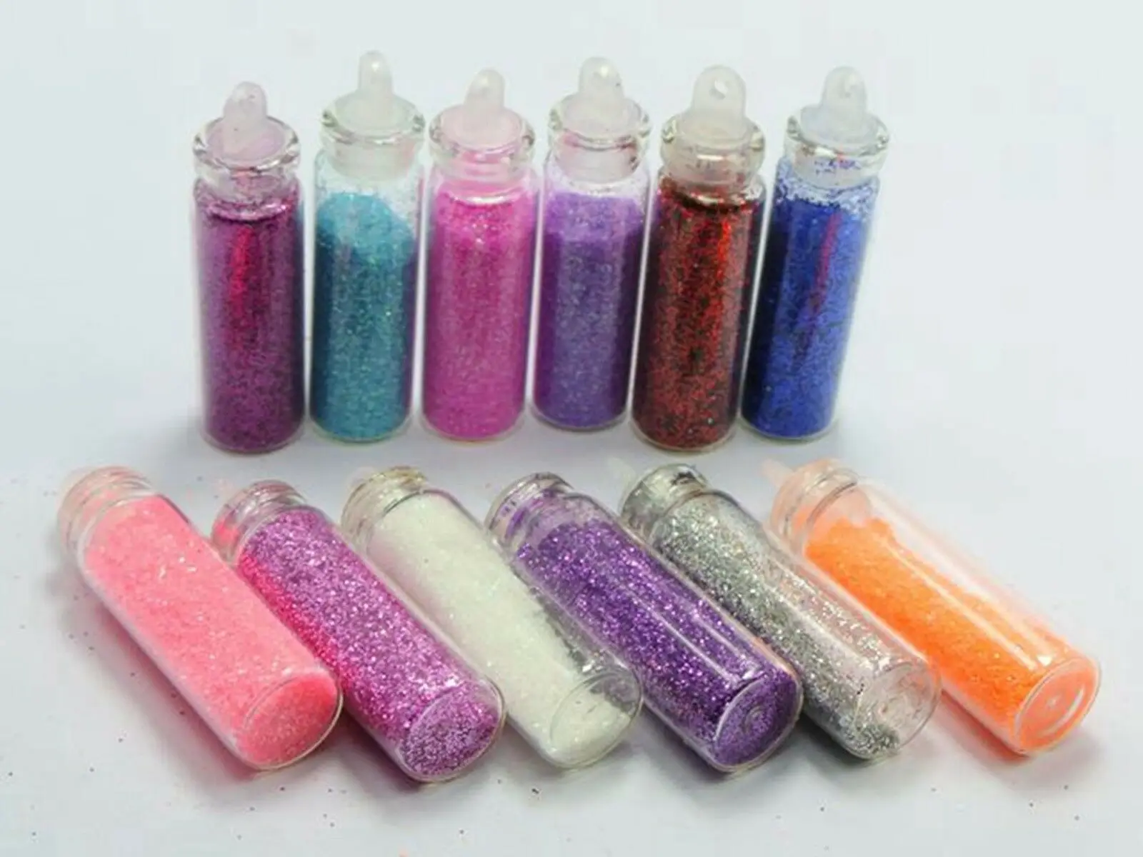 12 бутылочек мини стеклянный флакон очаровательный дизайн ногтей Блестящий