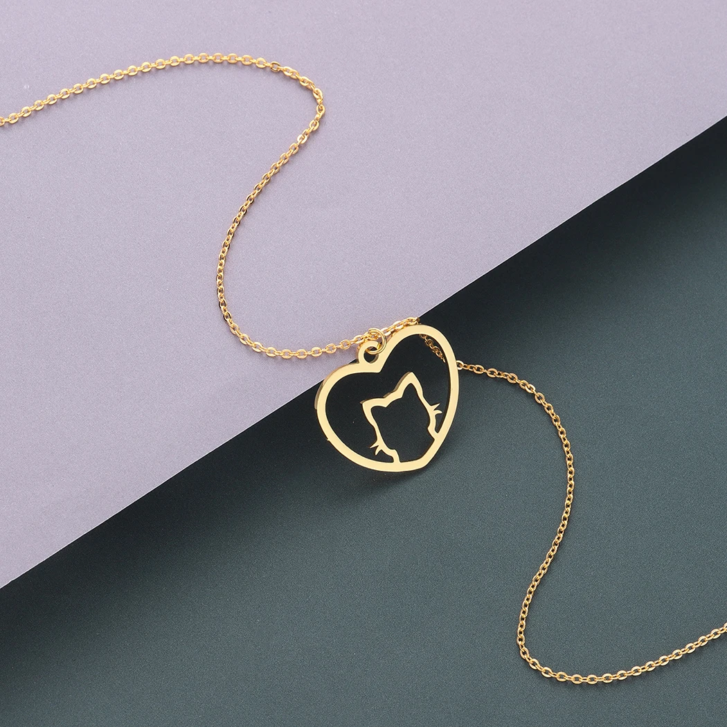 Cxwind новые полые ожерелья с головой кота для домашних животных ожерелье подвеской