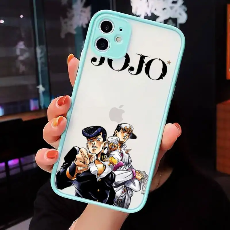 

JoJo Bizarre Adventure Phone Case Clear Funda matte transparent For blue iPhone 7 8 x xs xr 11 12 pro plus max mini
