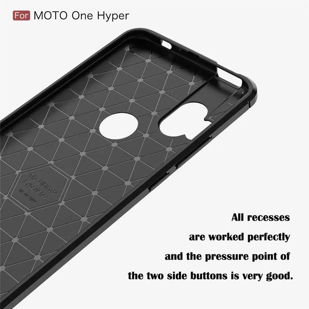Мягкий силиконовый чехол для Motorola One Hyper 6 5 &quotиз углеродного волокна ударопрочный