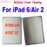 new for ipad 6 back battery cover for ipad 6 ipad air 2 a1566 a1567 rear housing case back cover case housing door case wifi 3g