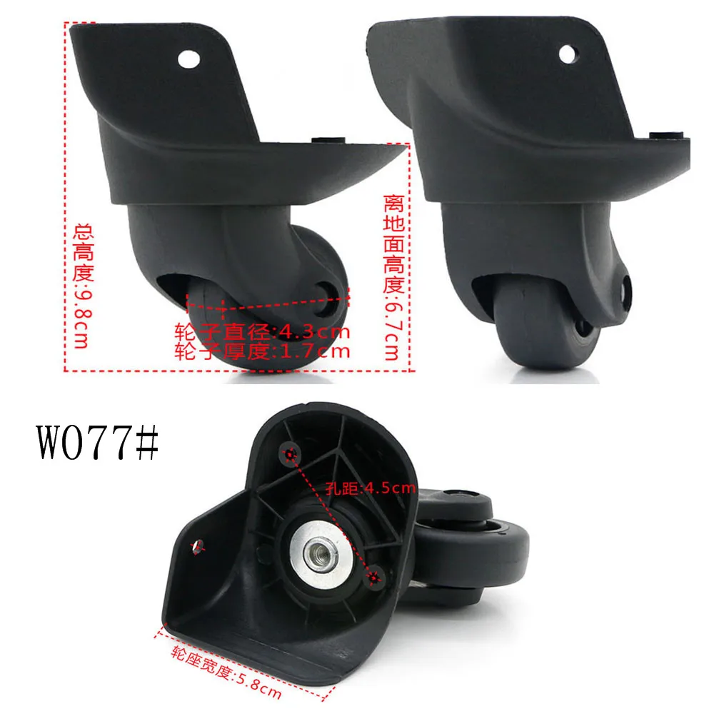 w077 Left Right 2pcs 1 пара GUGULUZA Замена багажного колеса ремонт чемодан сумка Запчасти Спиннер колеса ролики для путешествий таможенная коробка - Цвет: w077 Left Right 2pcs