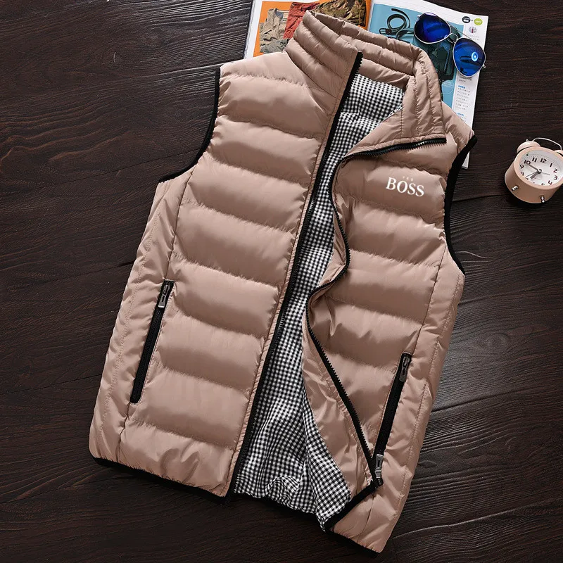 

Brand Clothing Vest Jacket Mens New Autumn Warm Sleeveless Jacket Male Winter Casual Waistcoat Men Vest Plus Size Veste Homme