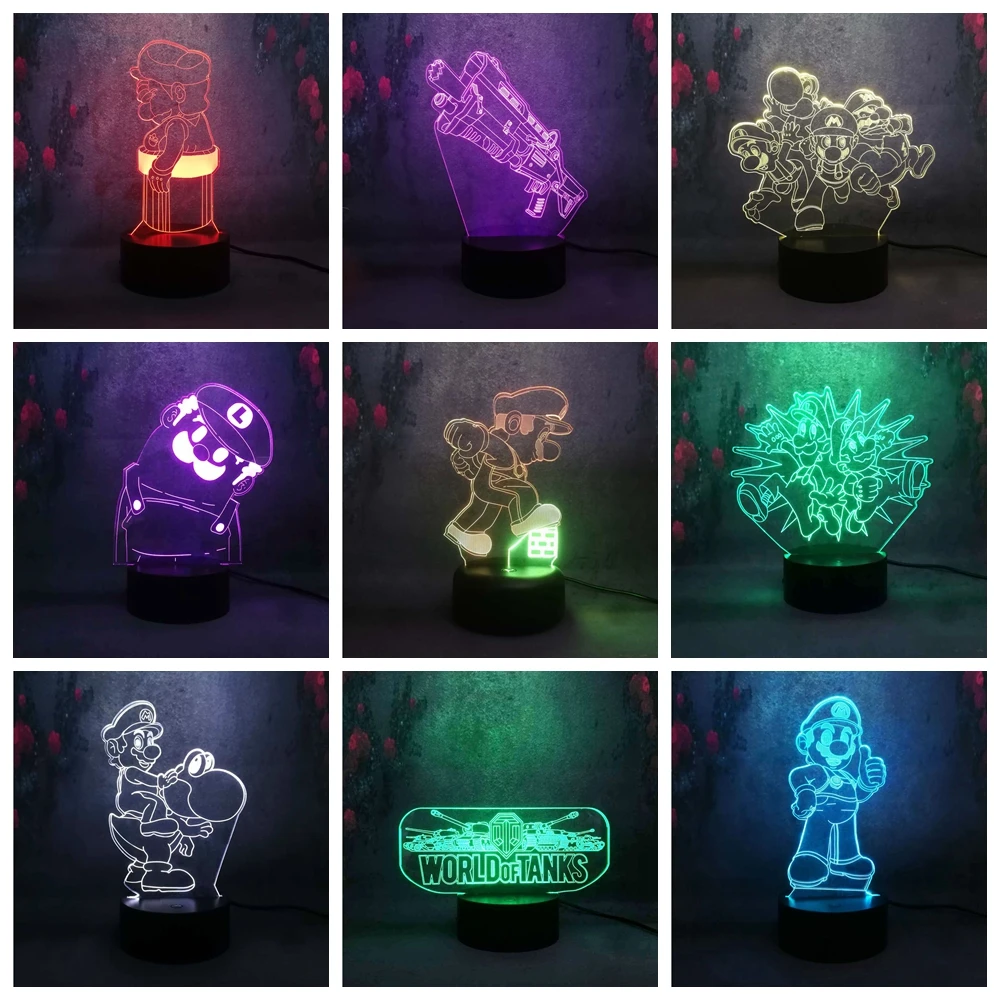 Супер популярная игра “Марио” характер Декор свет для детей и подростков на