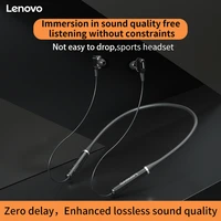lenovo xe05 headphones bluetooth 5 0 wireless sports running hanging neck waterproof headset with noise cancelling mic earphones
