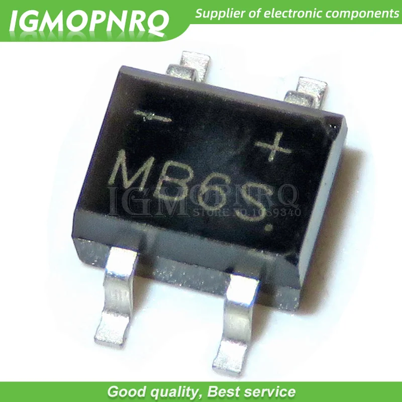 20pcs MB6S SOP-4 0.5A 600V однофазный диодный выпрямительный мост новый оригинальный |