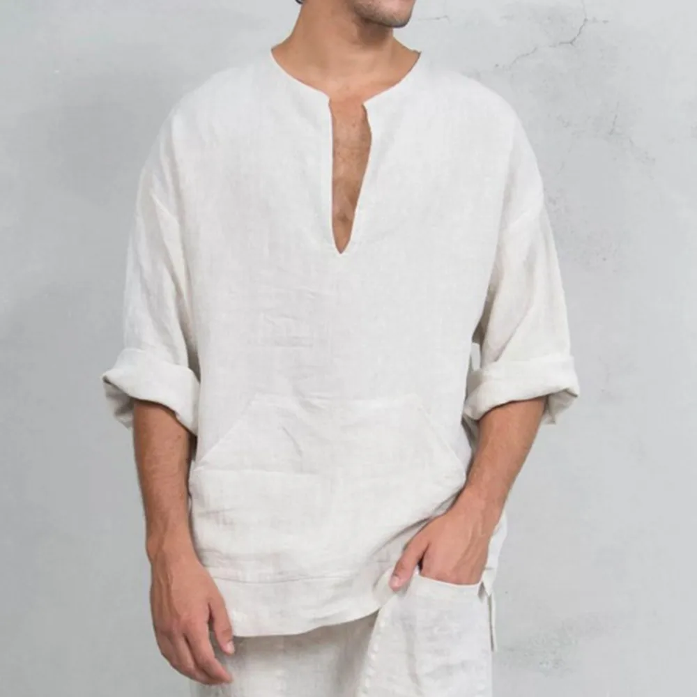 

Men's Trendy Long Sleeve T-shirt Autumn Fashion Man Slim Tops Closthing Comfortable Loose Clothes Handsome Solid Casual Shirt