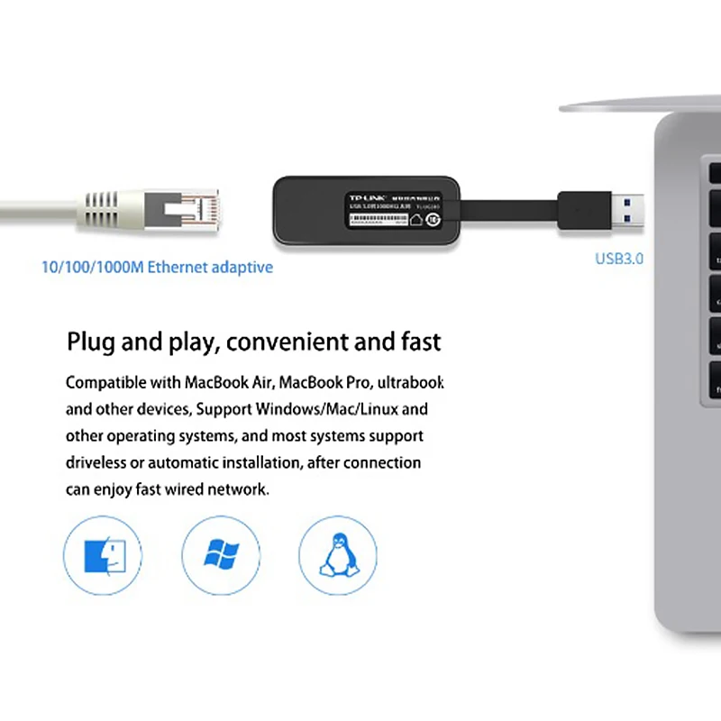 TP-LINK TL-UG310 Внешний USB 3 0 проводной сетевой интернет-адаптер 10/100/1000M Ethernet RJ45 Lan для