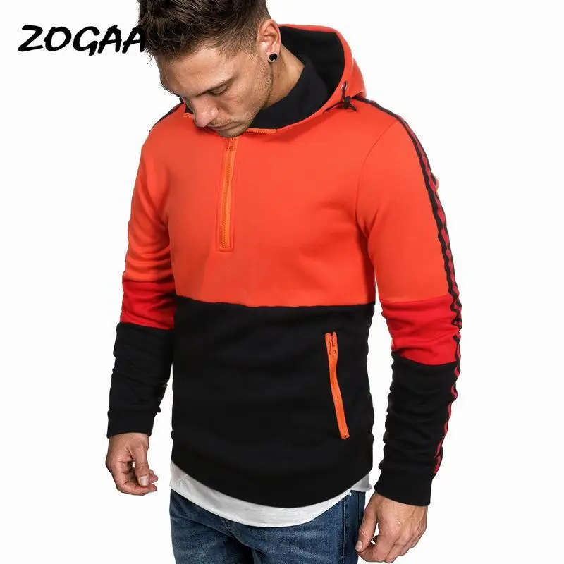 

ZOGAA Hoodies Men Spring New Men's Contrast Stitching Casual Pullover Sweater Slim Hooded Lounge Wear Sweatshirt Oversized Chic