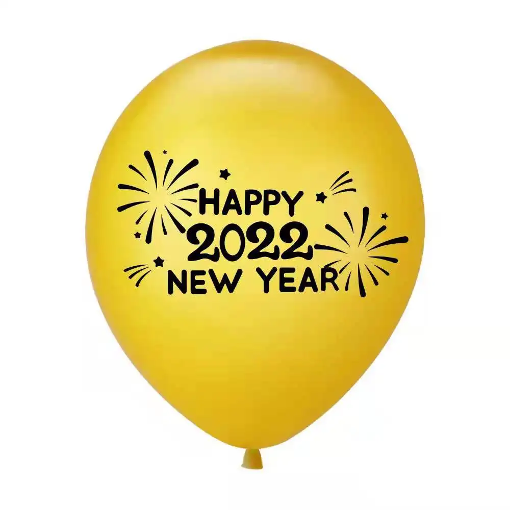 12 шт./компл. Новые дюймов 2022 латексные шарики с принтом счастливого Нового года
