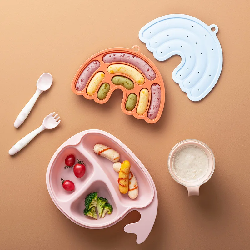 

Youpin Rainbow Desing Sausage Mould Kitchen Home Baby Food Supplement Mould Child Sausage Mold Silicone Can Be Steamed DIY tools