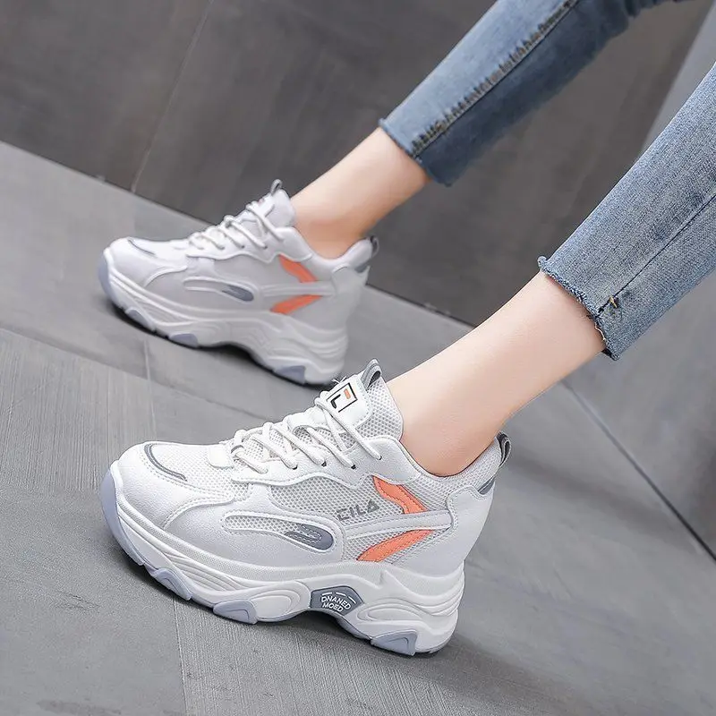 

Women Platform Sneakers Fashion Heels Daddy Shoes Woman Summer Breathable Mesh Casual Shoes Chunky Shoes 2021 New Women Shoe