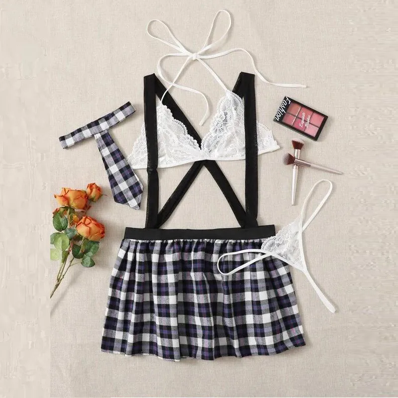Женское сексуальное нижнее белье школьная форма сексуальная одежда комплект с