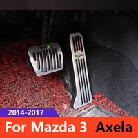 aluminum alloy car styling accelerator gas pedal brake pedal cover at for mazda 3 axela 2014 2015 2016 2017 2018 accessories