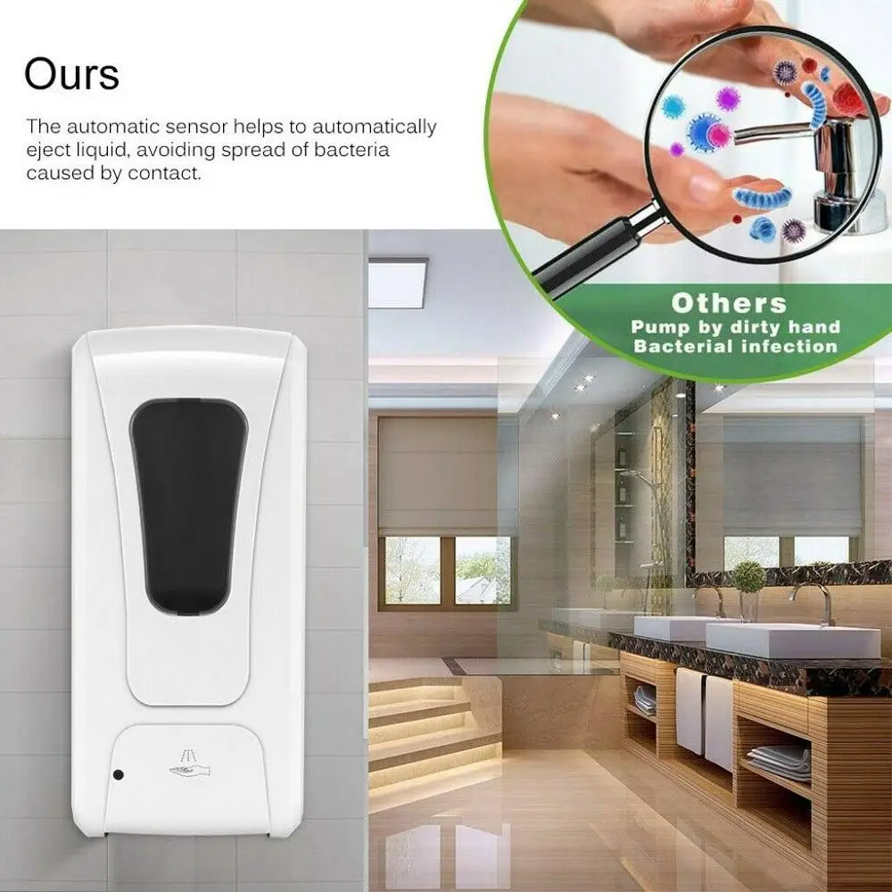 

Wall mounted 1000ML Automatic Alcohol Spray Dispenser Induction Hand Cleaner Disinfectant Soap Dispenser for Kitchen Bathroom
