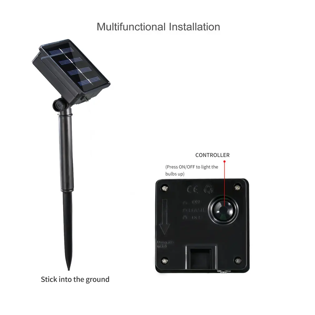 ICOCO наружная Солнечная гирлянда с цветком Феи 20 футов 50 светодиодный светильник