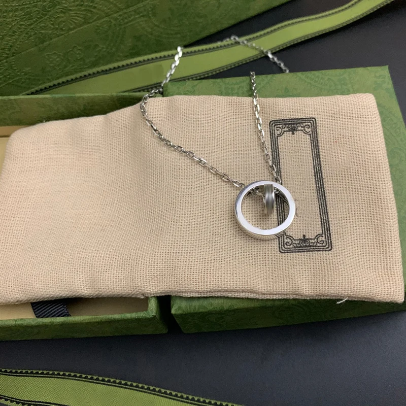 

Ag Sterling Silver Luxury Brand Necklace Couple Fashion Jewelry Men And Women Hip Hop Party Valentine's Day Birthday Gift