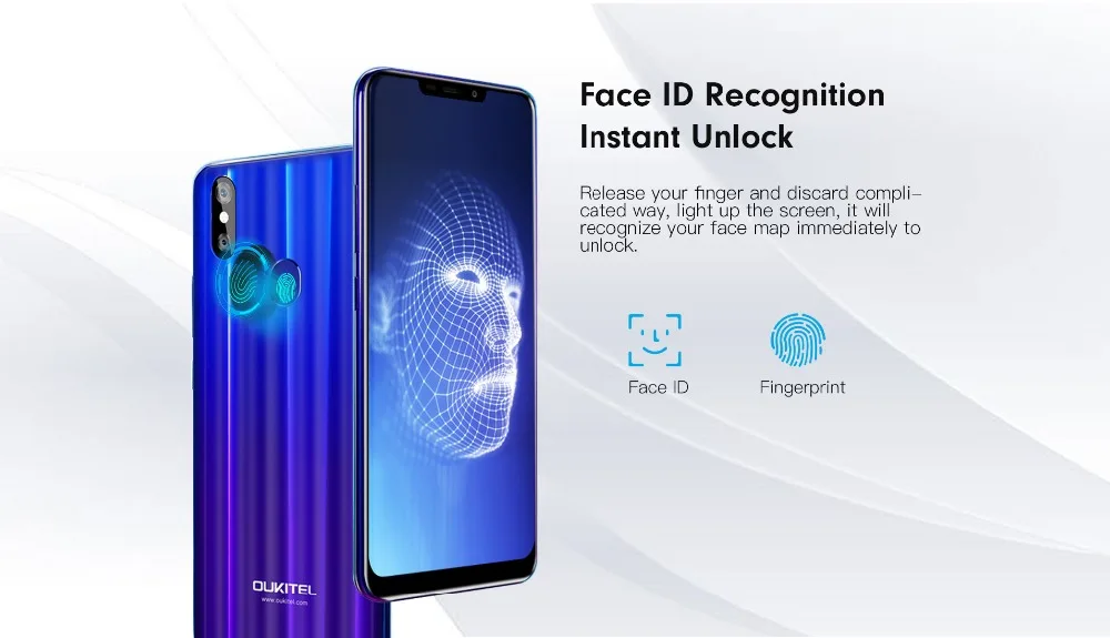 OUKITEL U23 6,1" Нотч Дисплей Android 8,1 мобильный телефон MTK6763T Helio P23 Восьмиядерный 6G 64G Беспроводной зарядки Face ID смартфон