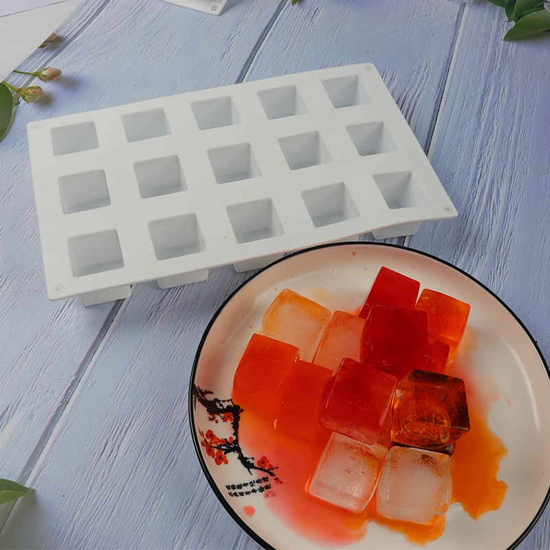 

Ice Cube Silicone Form Mold Pastry Baking Accessories Magic Square Soap Mousse French Dessert Jelly Pudding Cake Moulds 15 Cells