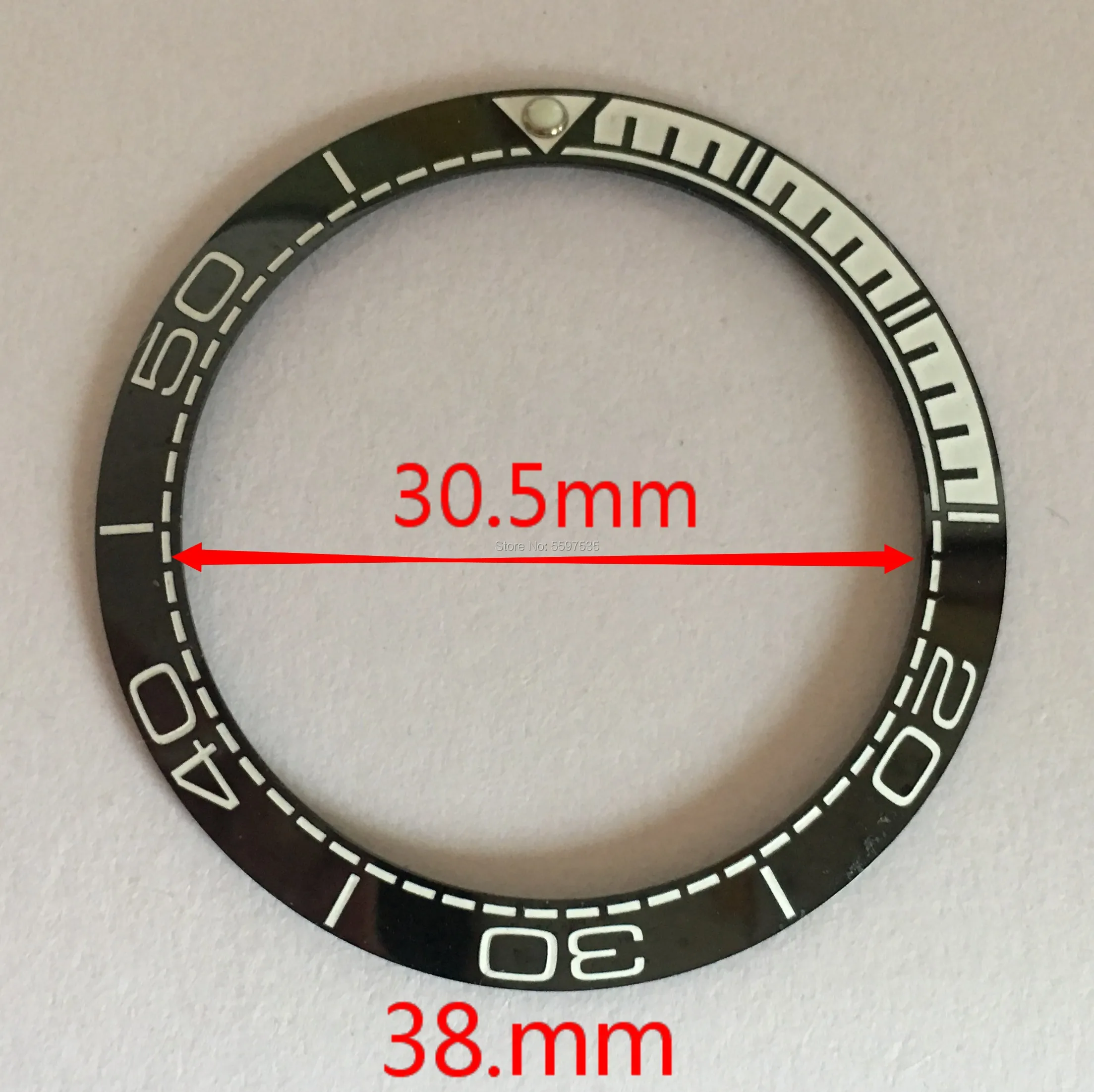 New 38mm High Quality Black/orange Ceramic Bezel Insert For Sea master SKX007 SKX009 Divers Men's Watches Luminous pip | Наручные