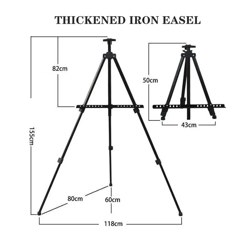 

Adjustable Metal Sketch Easel Stand Portable Foldable Travel Easel Aluminum Alloy Easel Photo Displaying Oil Paint Art Supplies
