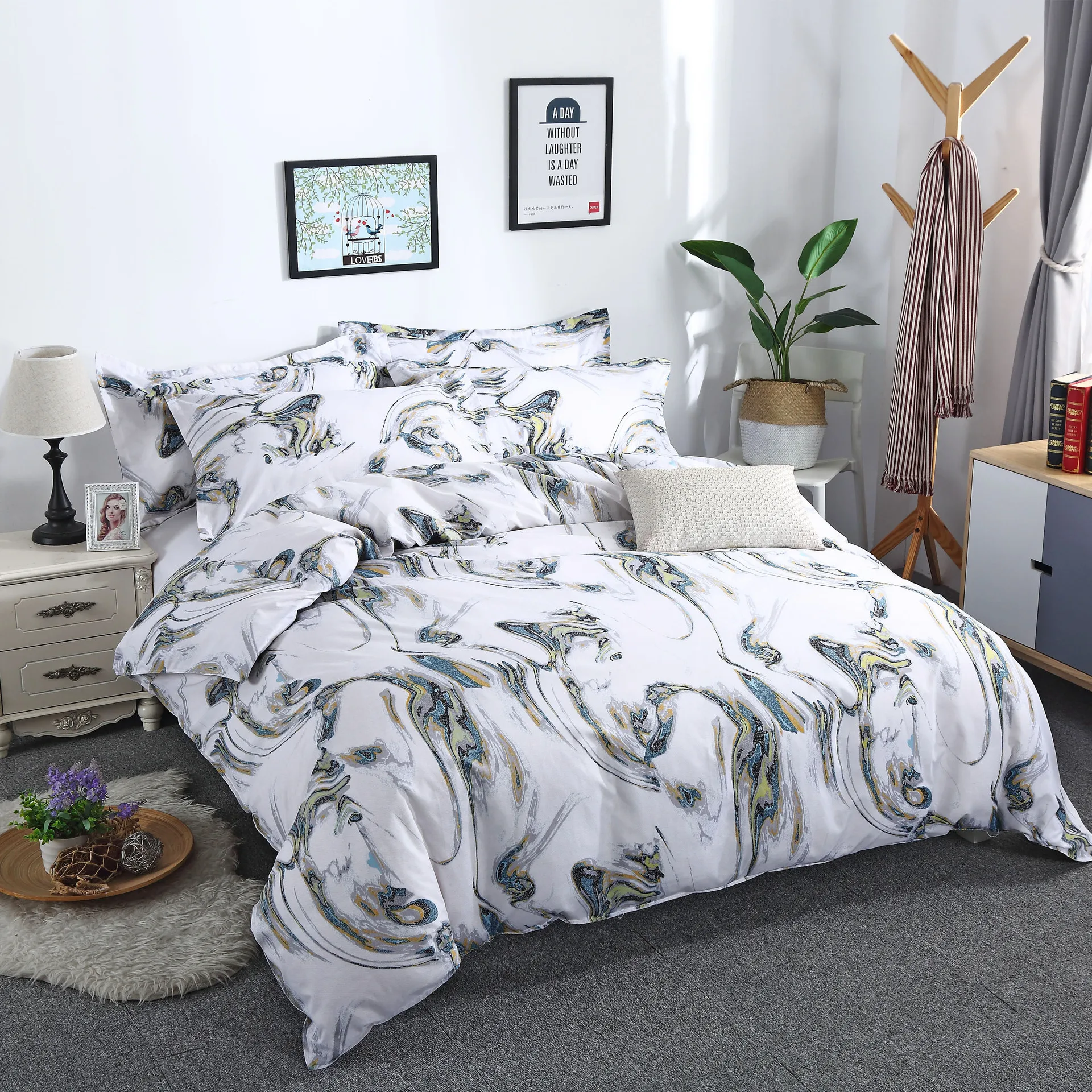 

2020 Autumn/Winter New Grilled Woolen Patterns Gentleman's Wind Triple Bed Set Pillowcase