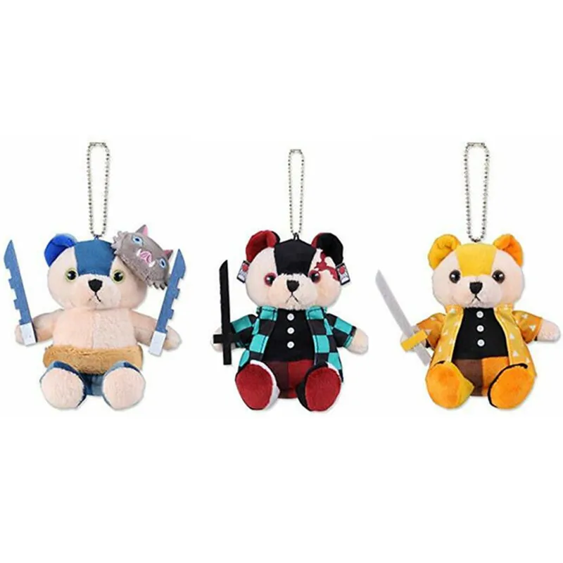 

Demon Slayer Kimetsu Bear Plush Keychain Cute Anime Keychain Key Chain Plushies Kids Toys for Boys Girls Children Small Gift