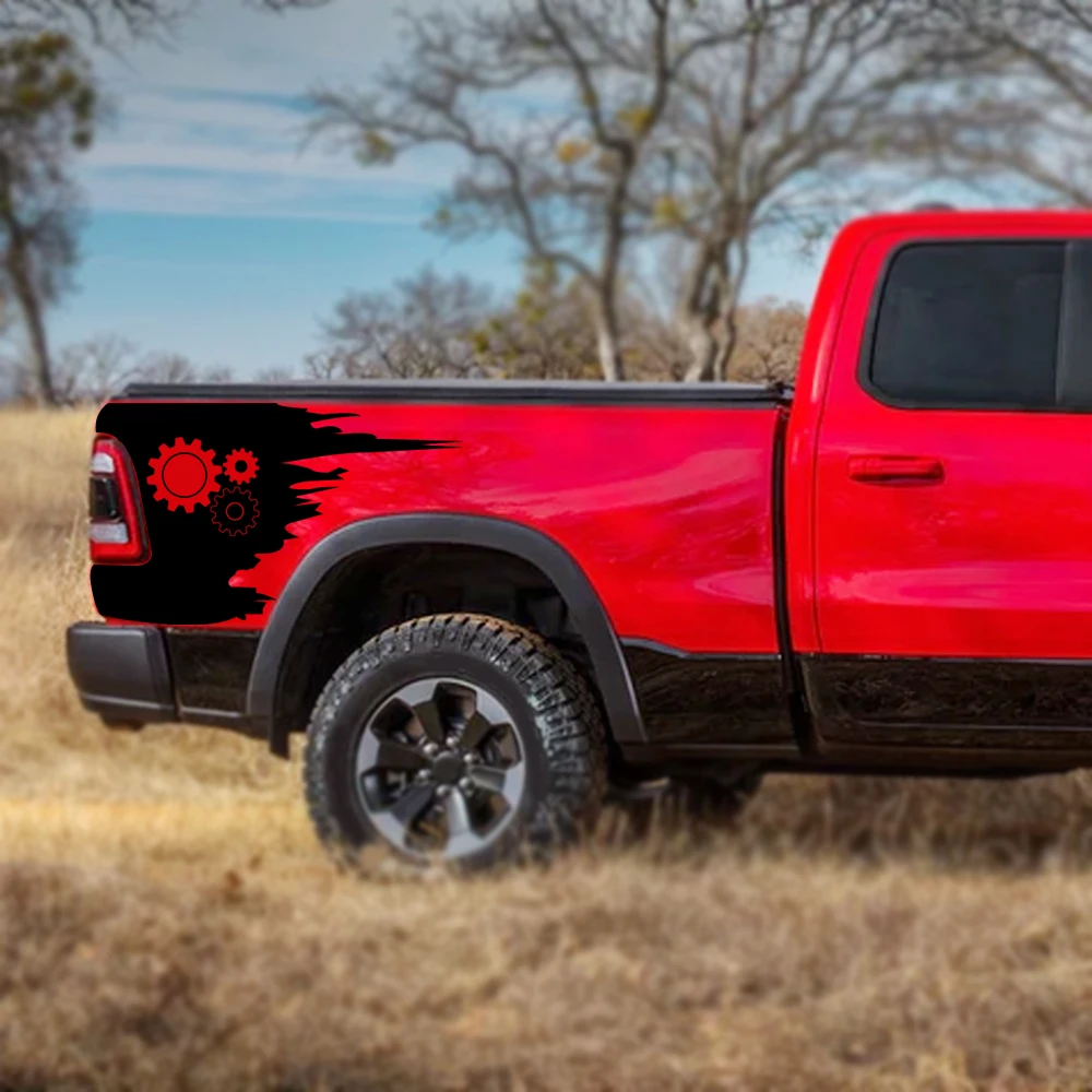 Автомобильная наклейка контейнер для пикапа грузовика боковые полосы комплект