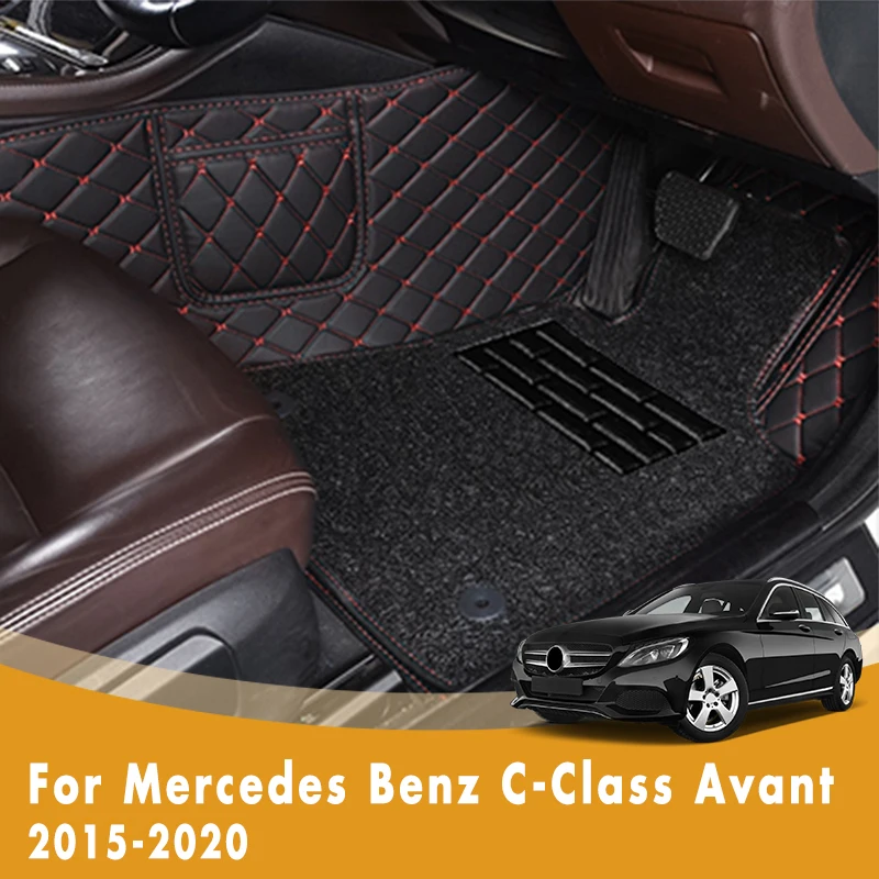 

RHD Car Floor Mats For Mercedes Benz C-Class Avant 2020 2019 2018 2017 2016 2015 Double Layer Wire Loop Car Interior Accessories