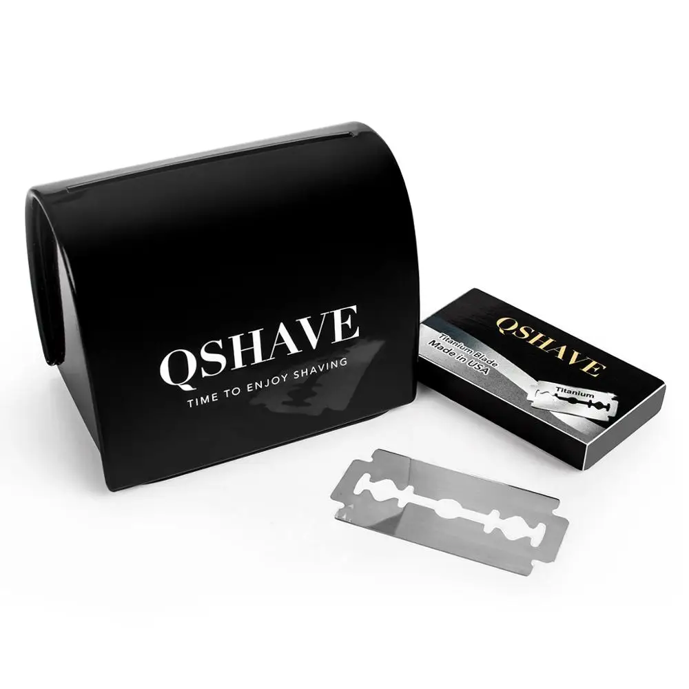 QSHAVE регулируемый безопасный бритвенный набор мужской для бритья держатель +