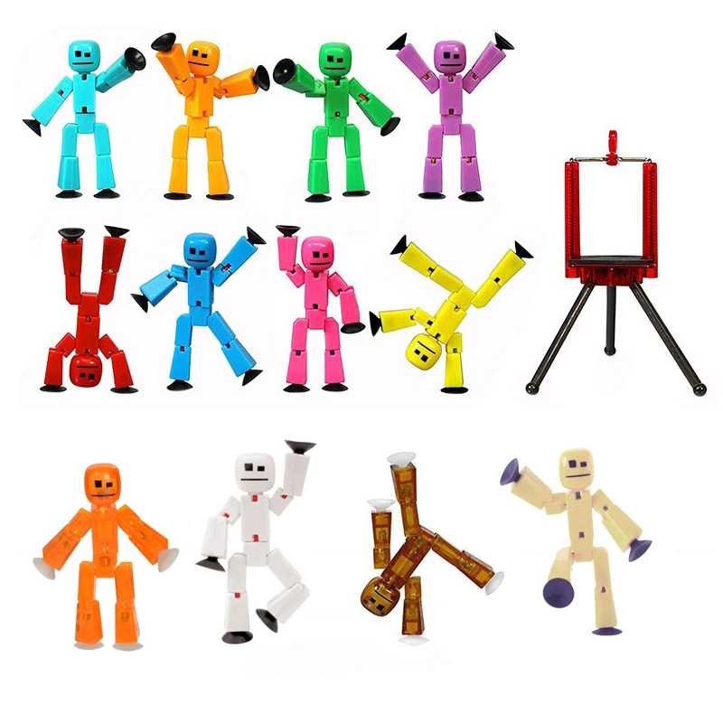 Juguete Stikbot de animaci&oacute;n con pantalla, mu&ntilde;eco con ventosa, Robot adhesivo, pel&iacute;cula de animaci&oacute;n, juguete StikBot, regalo de Navidad, Color aleatorio, 2 uds.-0