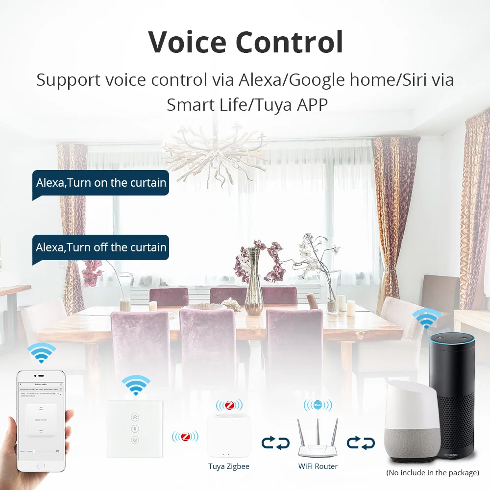 Zemismart Zigbee ЕС переключатель штор SmartThing втулка управления для электрической слепой