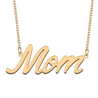 mom name necklace for women stainless steel jewelry 18k gold plated nameplate pendant femme mother girlfriend gift