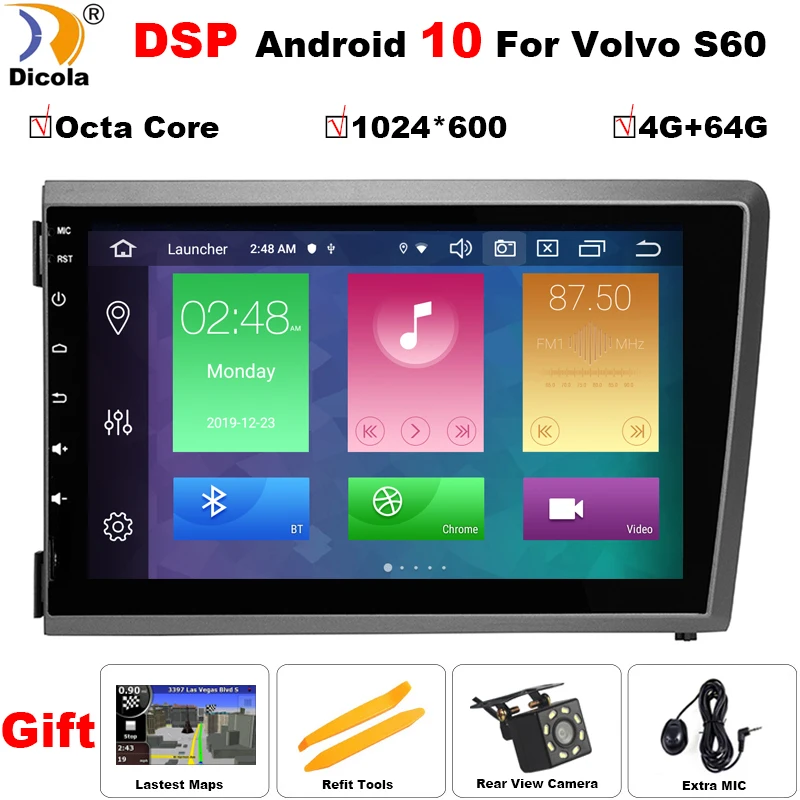 

8" IPS DSP Android 10 Car DVD PC Multimedia DVD Player GPS Navi Stereo Radio Fit VOLVO S60 V70 XC70 2000 2001 2002 2003 2004