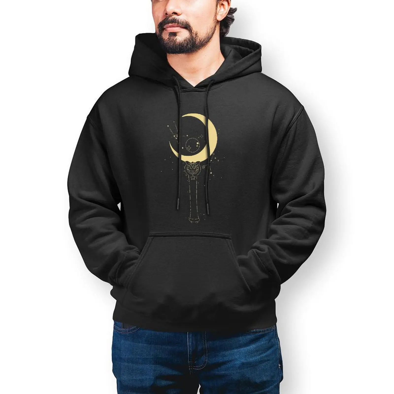 

Moon Hoodie Cotton Winter Hoodies Casual Long Length Outdoor Pullover Hoodie XL Mens