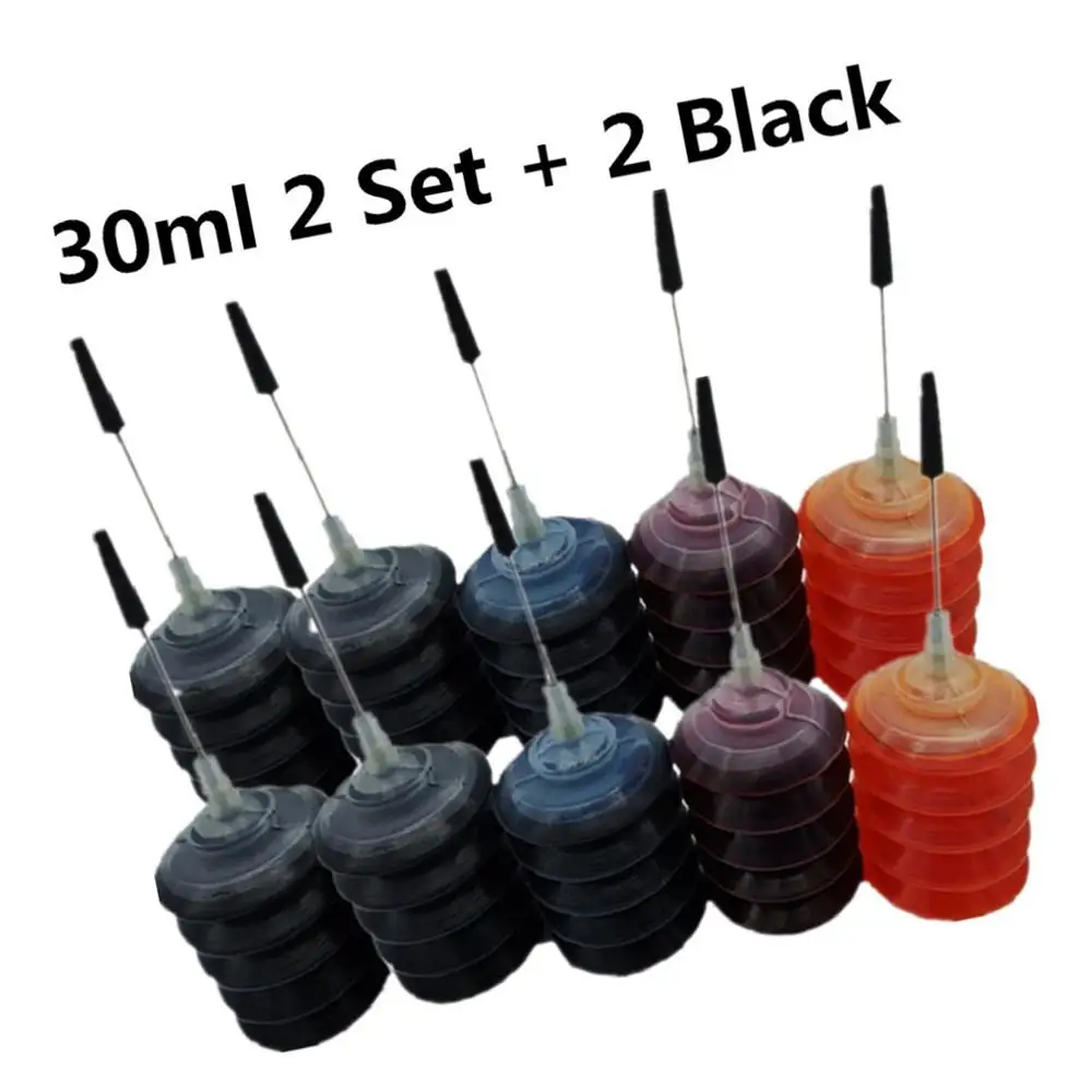 30ML 2SET 2BK Цвет набор заправки чернил, красителей Наборы для Epson BX625FW BX630FW BX635FWD BX925FWD BX935FWD WF-7015 WF-7515 WF-7525 принтер - Цвет: 30ML 2SET 2BK