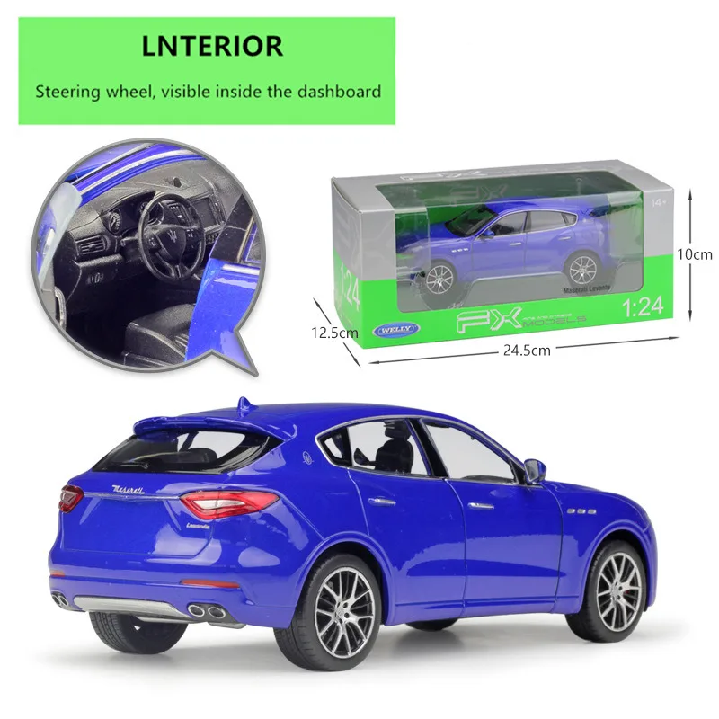 Модель автомобиля WELLY 1:24 Maserati Levante из сплава декоративная коллекция игрушечные