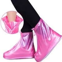 men and women rubber waterproof shoe cover unisex reusable zipper rain boot overlay outdoor antifouling rain and snow
